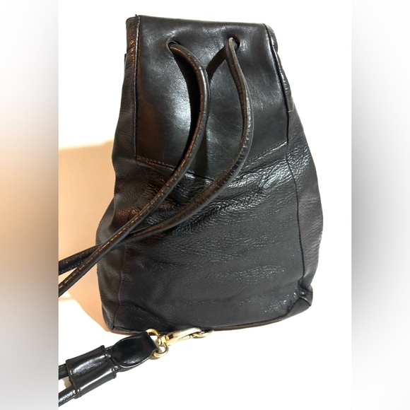 2 effe vintage unisex Elegant Black Leather Backpack - Picture 7 of 7